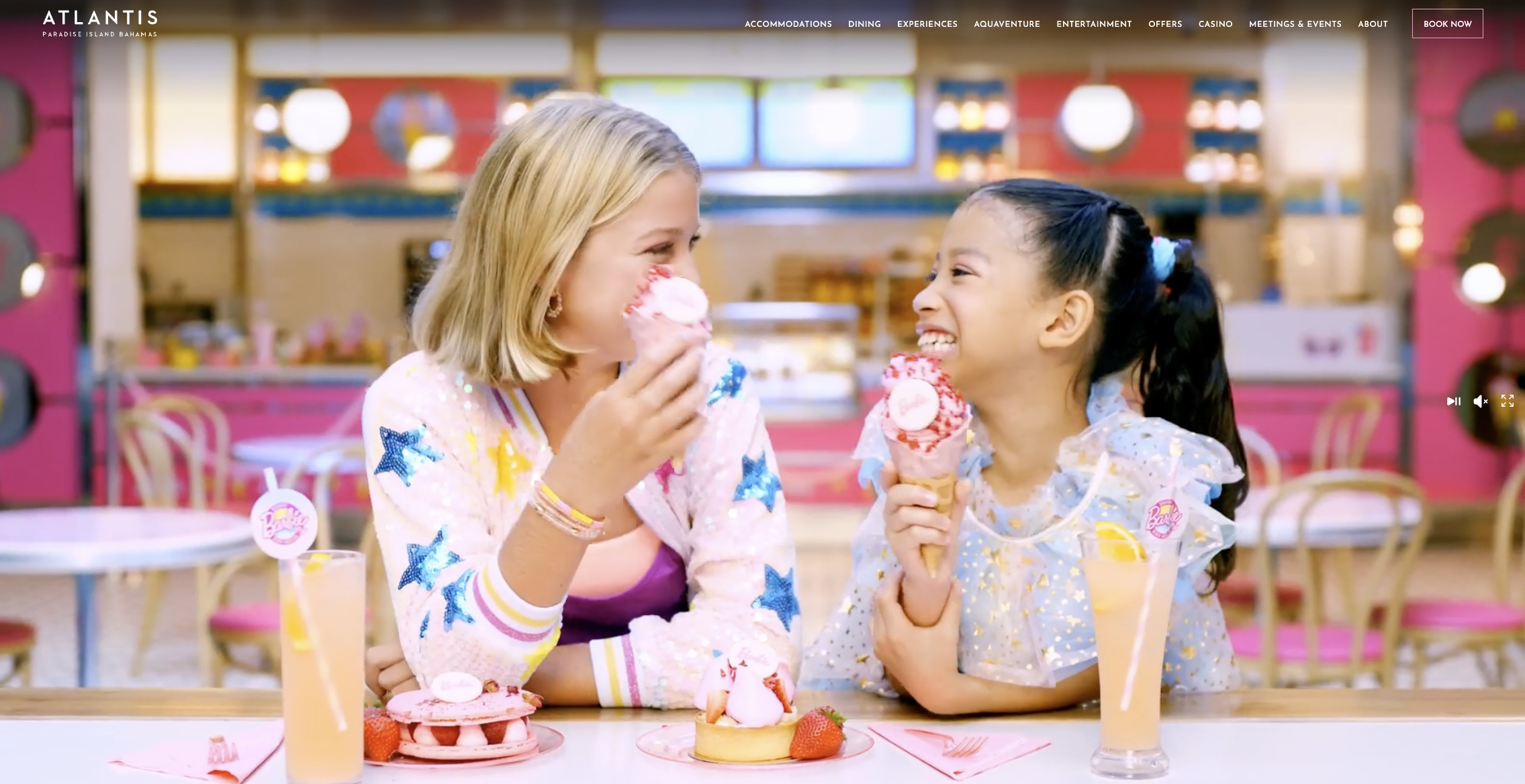 A couple of kids enjoying the Barbie area at Atlantis